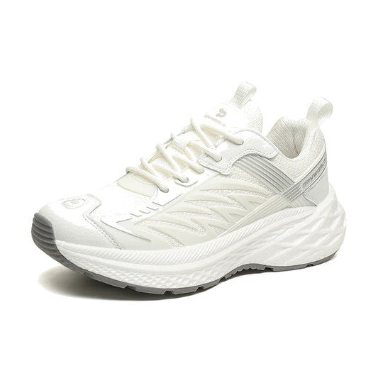 White Breathable Running Shoes – Soft Sole Shock-Absorbing Sneakers with Wear-Resistant Outsole for Walking & Daily Wear