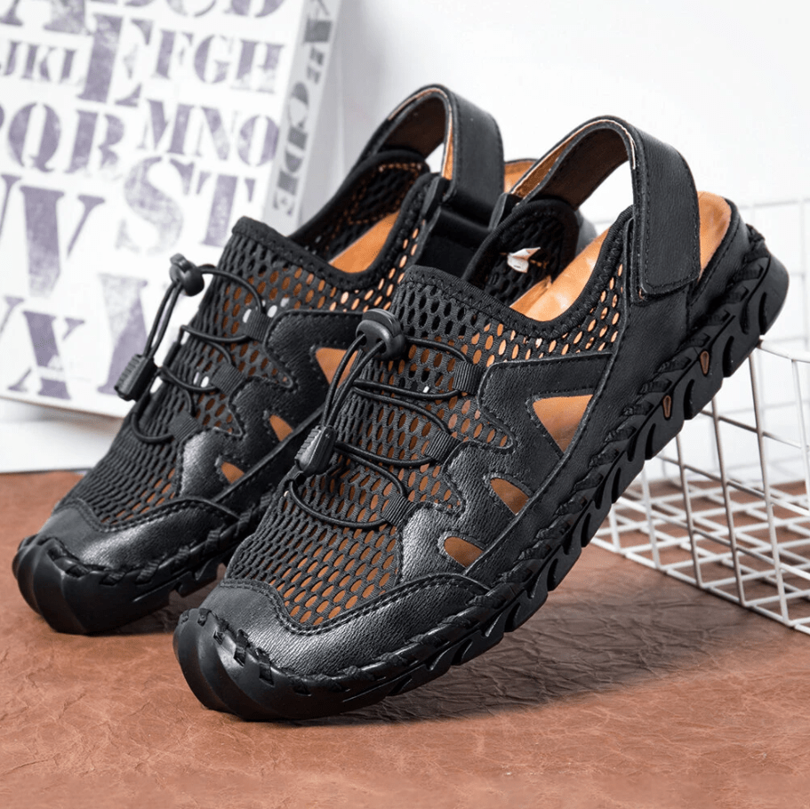 🎉40% OFF NOW🎉Men Genuine Leather Non-slip Mesh Casual Soft Sandals
