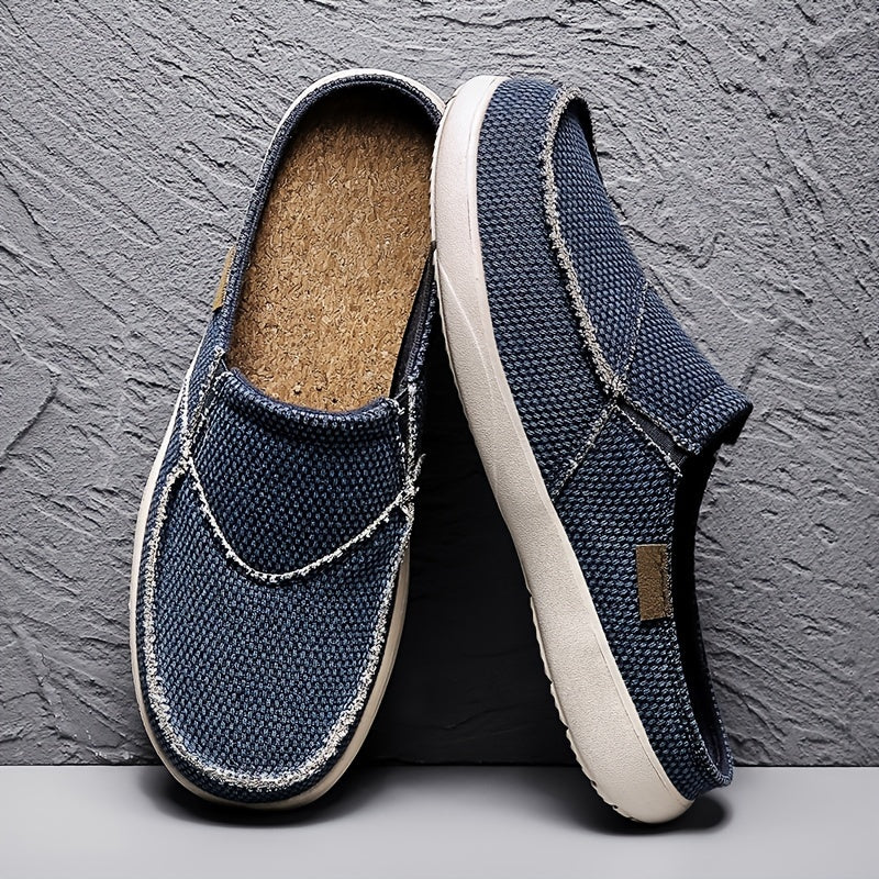 Mens Comfort Breathable Arch Support Casual Slip On Canvas Slippers