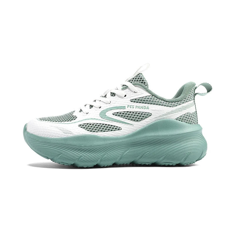 Mint Green Lightweight Running Shoes – Breathable Cushioned Walking Sneakers with Shock-Absorbing Wear-Resistant Sole
