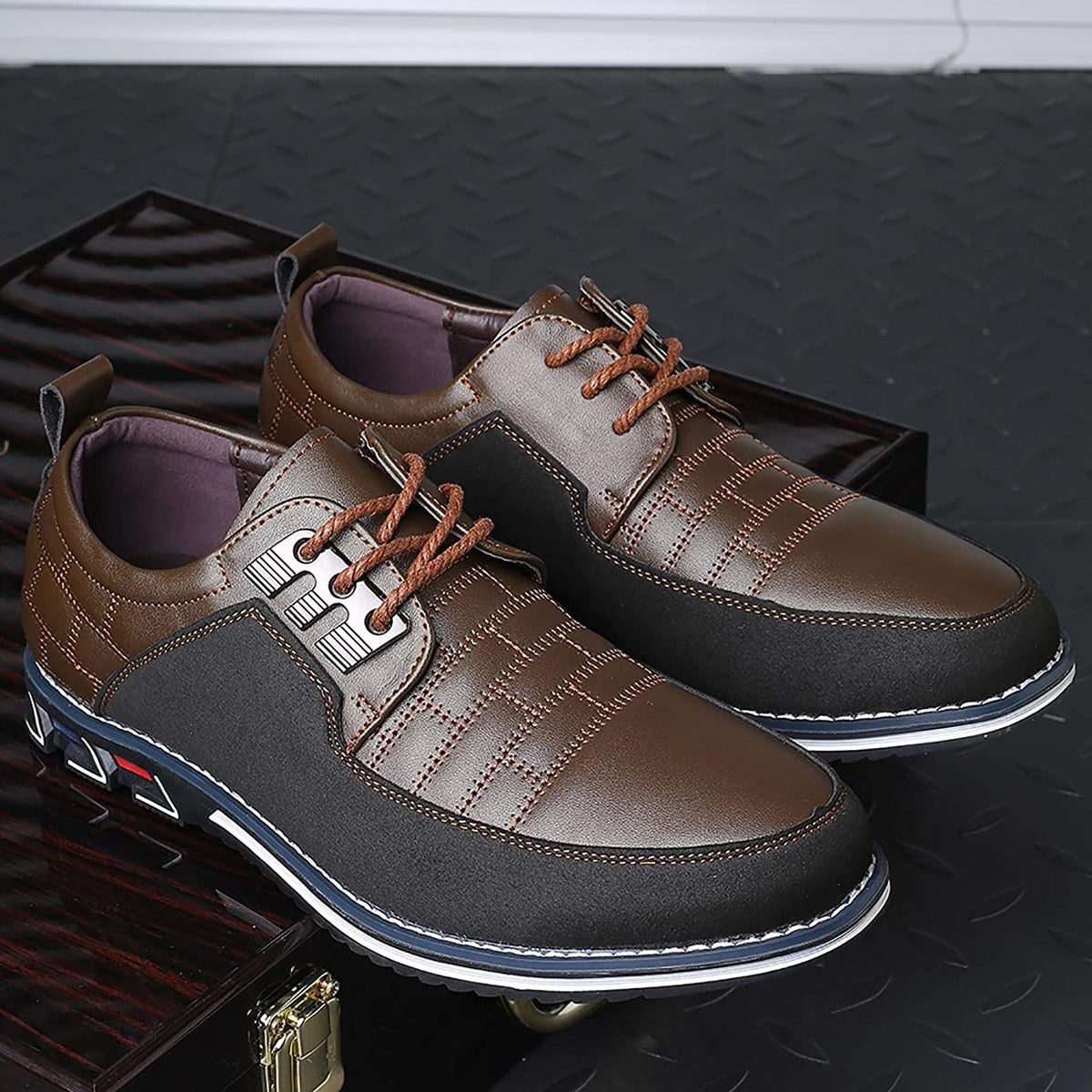 🔥Hot Sale🎁--40% OFF 🎉Men Splicing Non Slip Business Casual Comfortable Leather Oxfords