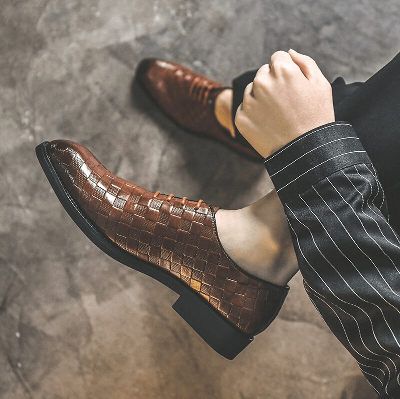 🔥Hot Sale🎁--40% OFF 🎉 Men Casual Business Cap Toe Lace-up Leather Dress Oxfords