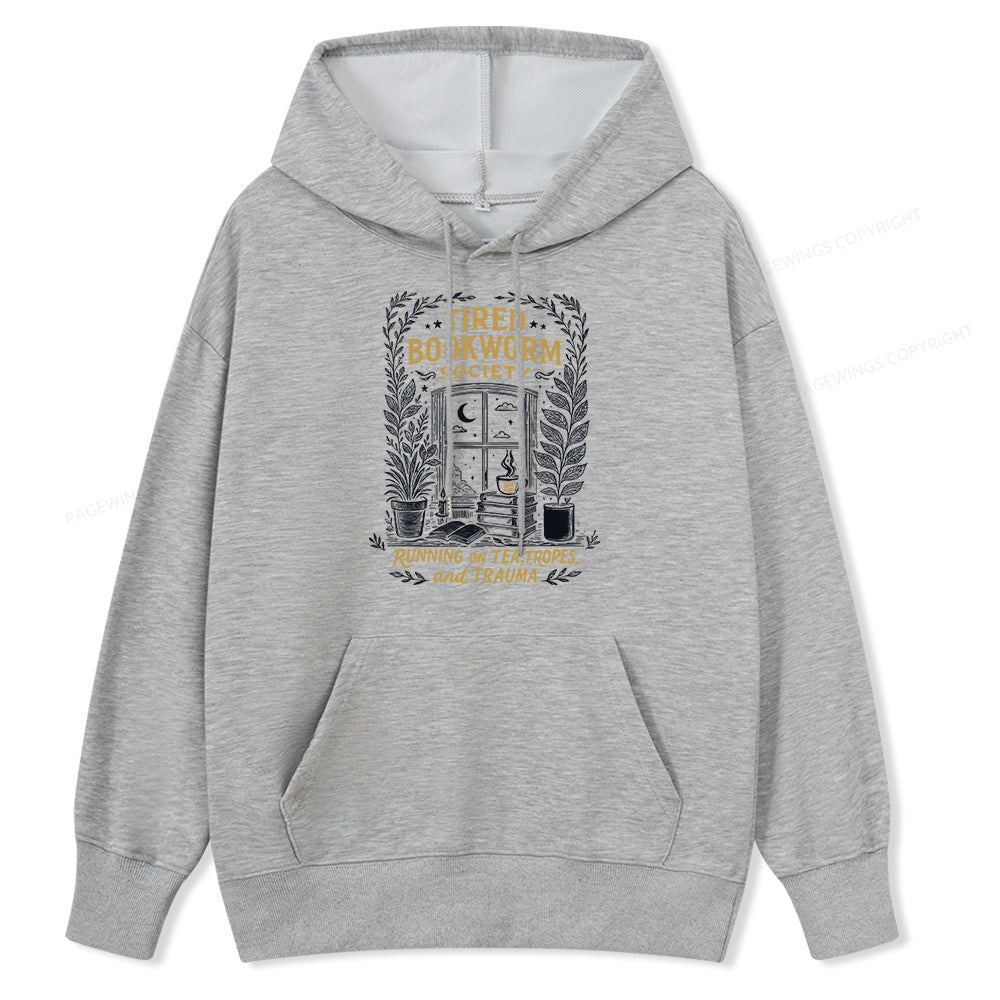 Pagewings Tired Bookworm Society Unisex Classic Hoodie