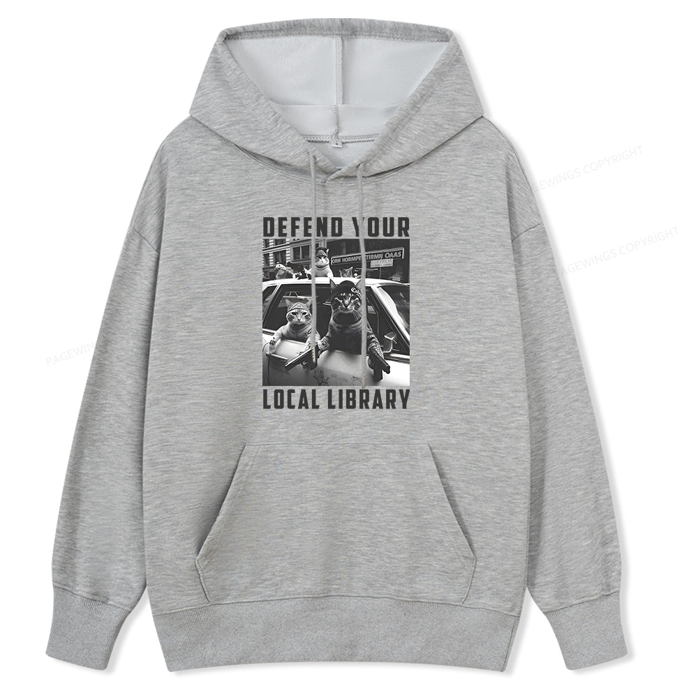 Pagewings Defend Your Local Library Unisex Classic Hoodie