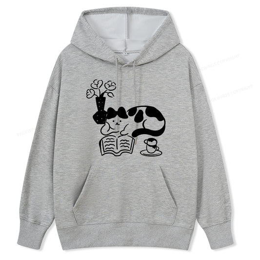 Pagewings The Cat Who Loves Reading Unisex Classic Hoodie