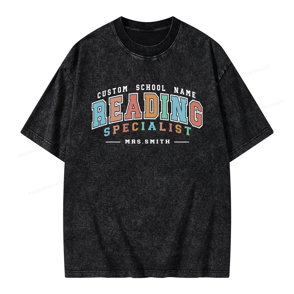 Pagewing Personalized Reading Unisex Washed T-shirt