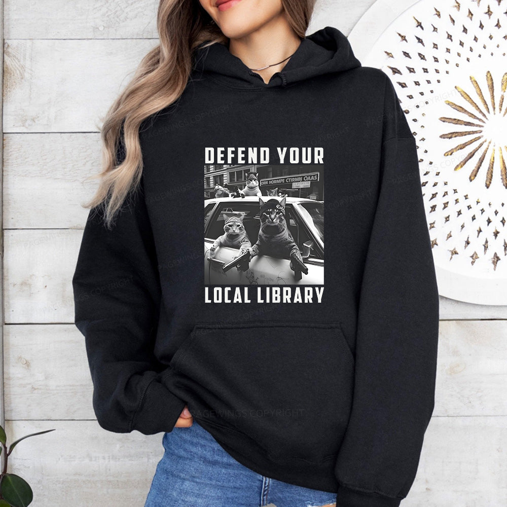 Pagewings Defend Your Local Library Unisex Classic Hoodie