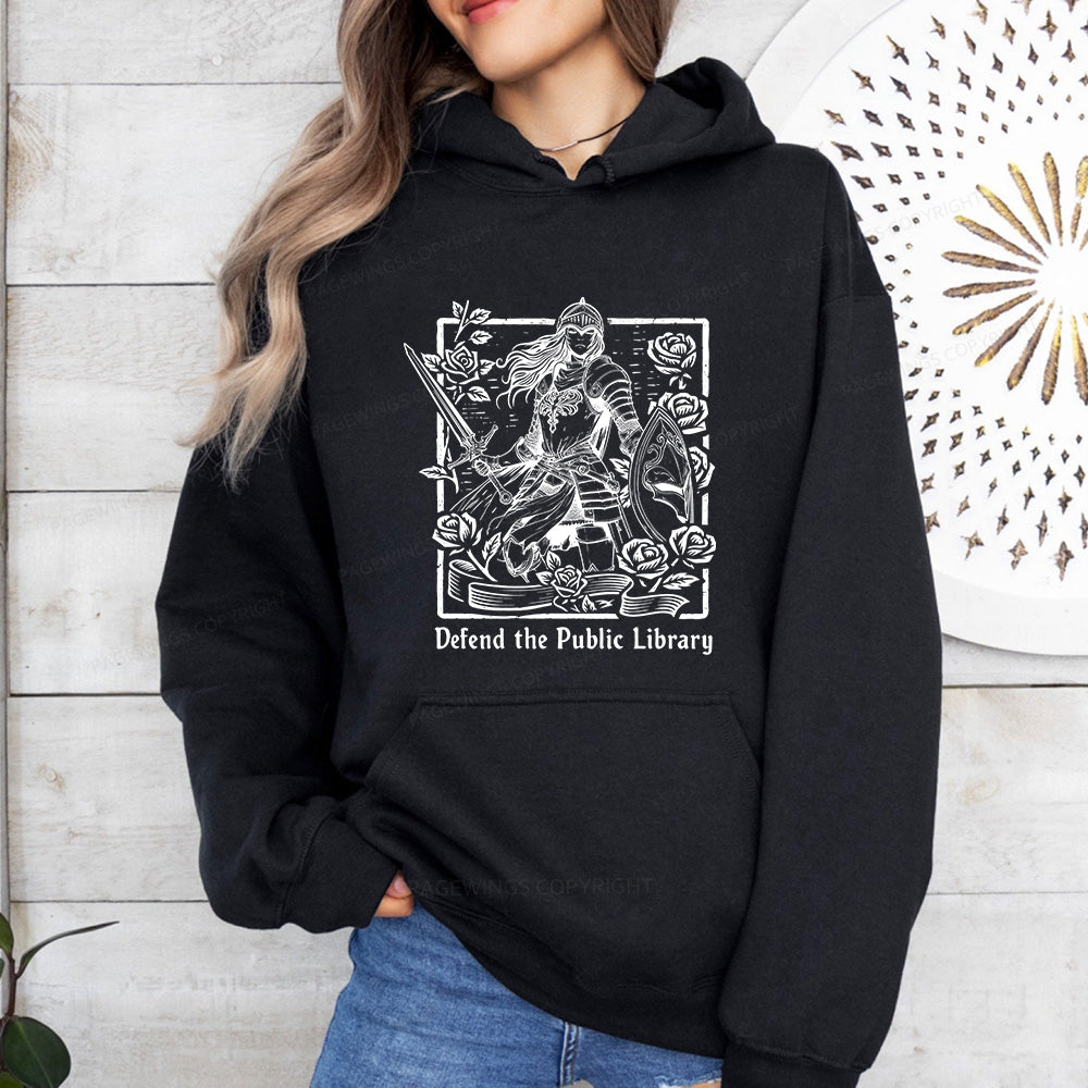 Pagewings Defend The Public Library Unisex Classic Hoodie