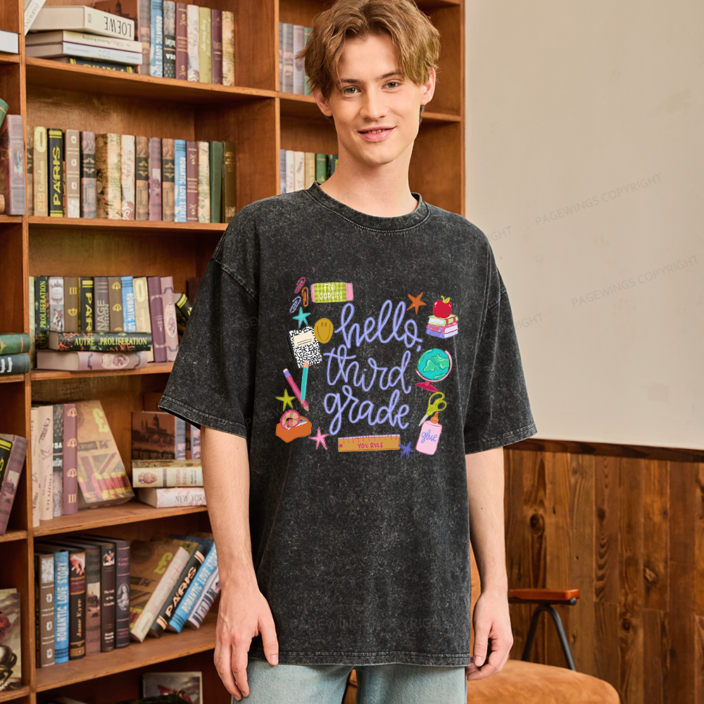 Pagewings Personalized Grade Unisex Washed T-shirt