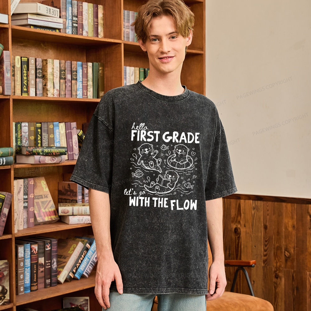 Pagewings Personalized Back to School Unisex Washed T-shirt