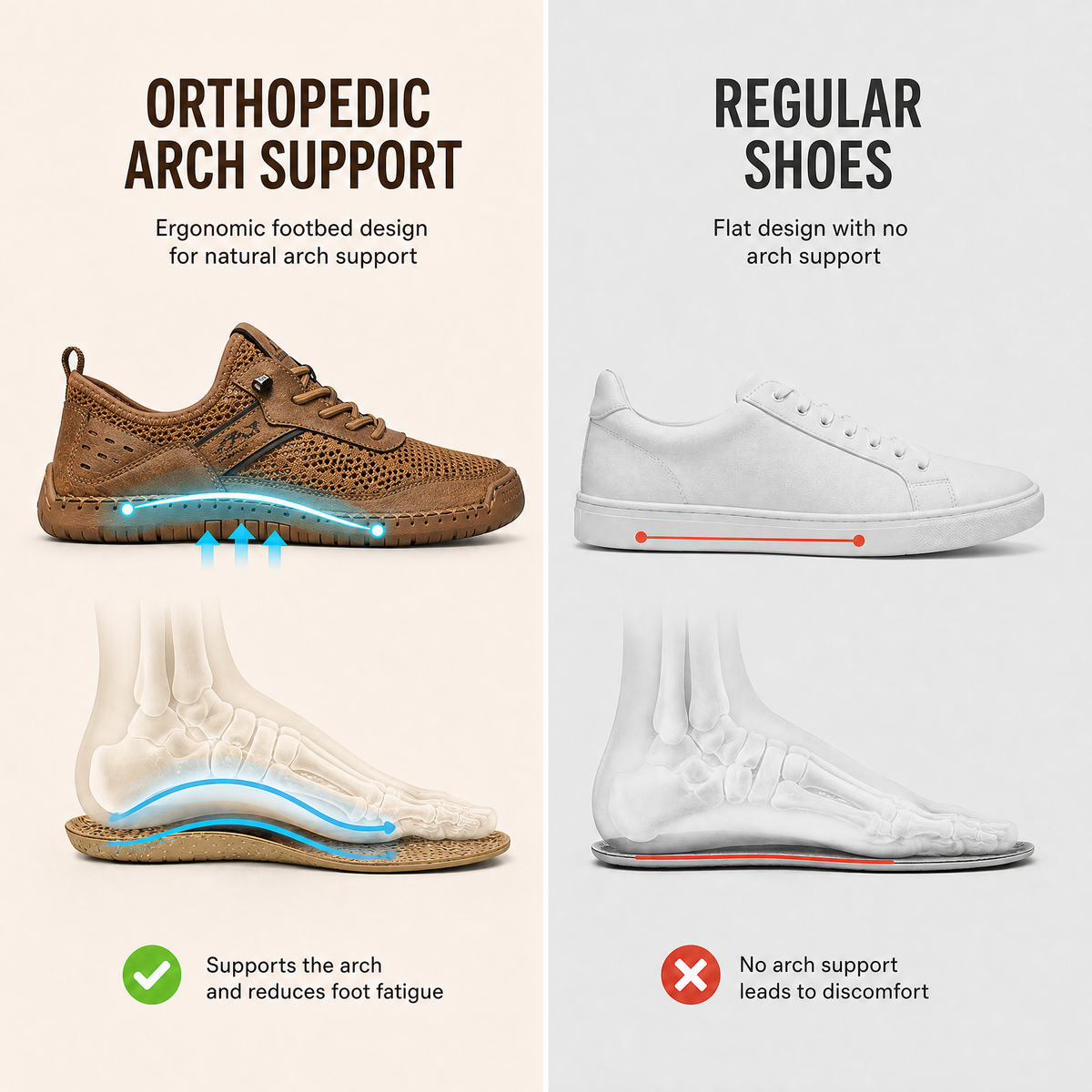 COMFYMORE® Men's Orthotic Arch Support Ultra-Breathable Mesh Casual Walking Shoes