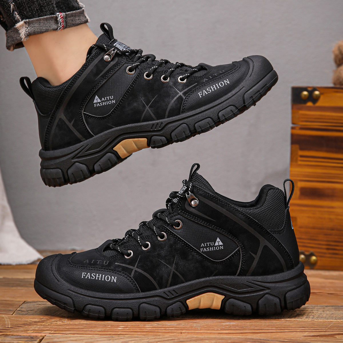 (⏰LAST DAY-49% OFF🛒)Men's Outdoor Hiking Shoes – Waterproof, Non-Slip, Puncture-Proof & Smash-Proof with Arch Support & Wide Toe – Perfect for Daily Wear & Outdoor Adventures