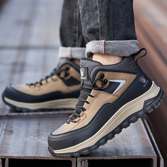 (⏰Limited Time Sale 70% OFF) Men's Orthopedic Protective Hiking/Work Boots - Waterproof, Slip-resistant, Impact-resistant, Puncture-resistant - Wide toe box, Arch Support, Ankle Support