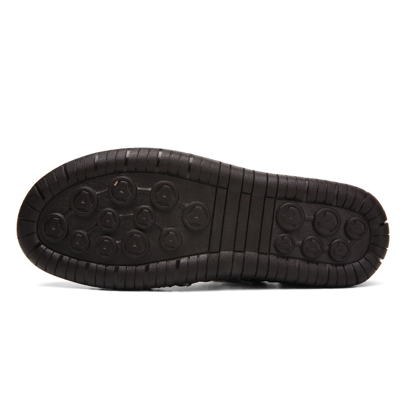 Mens Casual Comfy Soft Sole Non-Slip Closed Toe Leather Sandals