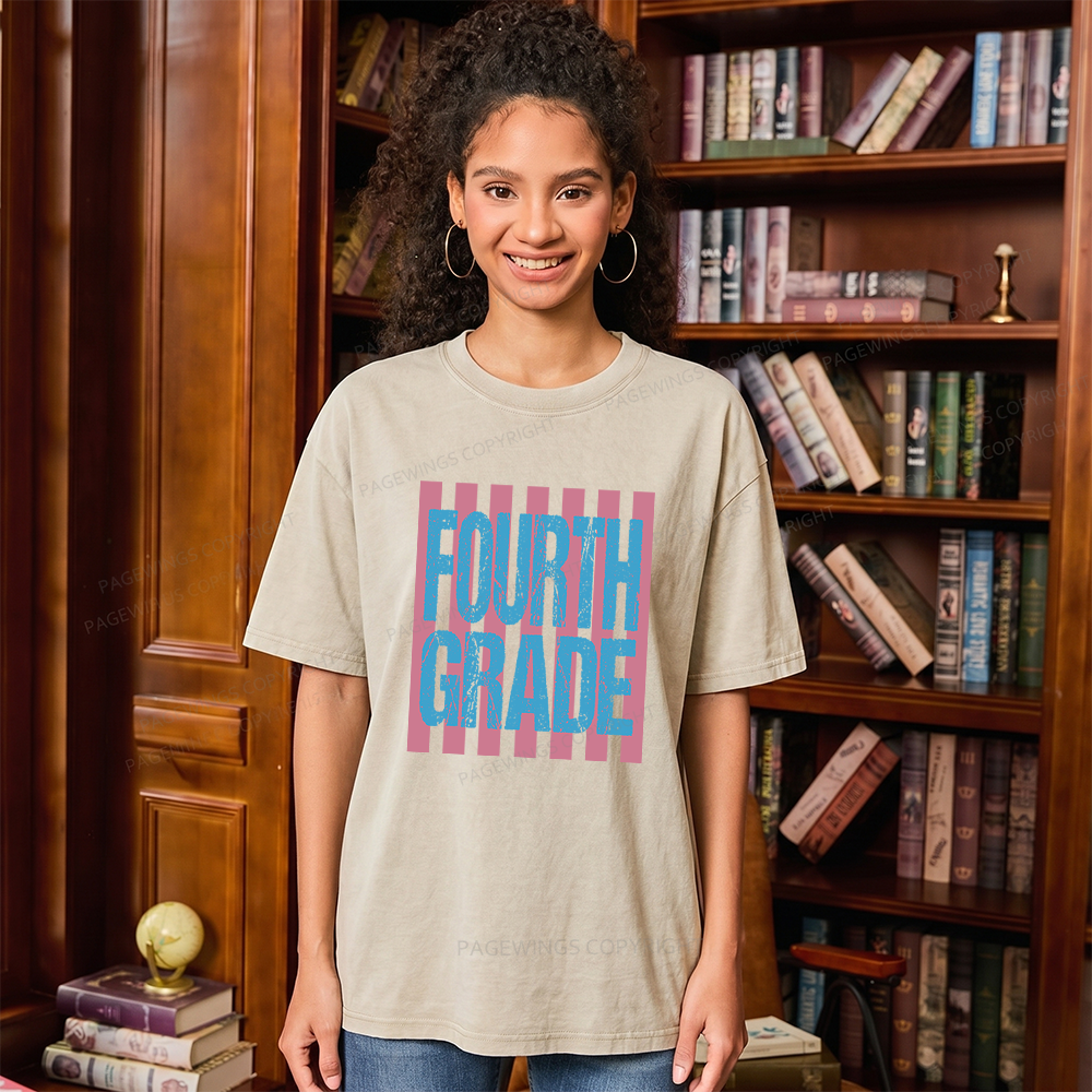 Pagewings Personalized First Day Of School Unisex Washed T-shirt