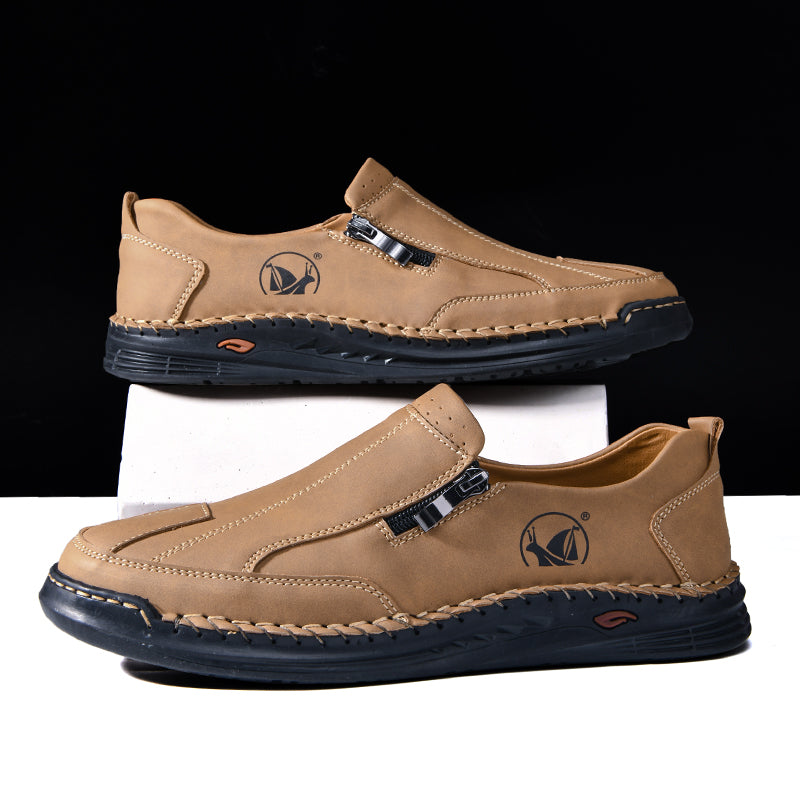 ⏰LAST DAY - 50% OFF🛒 - Men's Outdoor Breathable Driving Shoes – Soft Casual Walking Moccasins with Classic Hand Stitching, Wide Toe Box, Enhanced Arch Support, Soft Cushion Insole & Durable Non-Slip Rubber Outsole