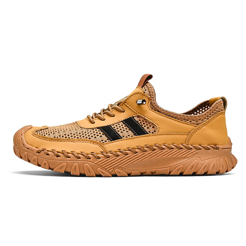⏰Limited Time 50% OFF🛒  Men’s Slip-On Orthopedic Leather Hiking Shoes – Breathable Mesh, Durable Rubber Sole, Lightweight & Supportive