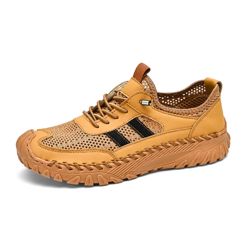 ⏰Limited Time 50% OFF🛒  Men’s Slip-On Orthopedic Leather Hiking Shoes – Breathable Mesh, Durable Rubber Sole, Lightweight & Supportive