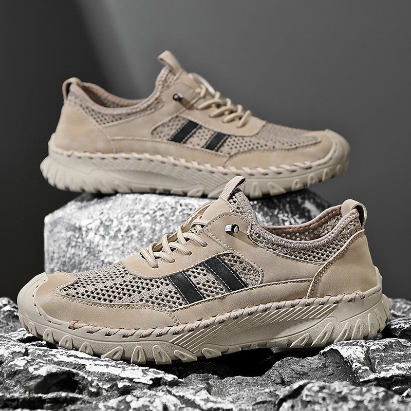 ⏰Limited Time 50% OFF🛒  Men’s Slip-On Orthopedic Leather Hiking Shoes – Breathable Mesh, Durable Rubber Sole, Lightweight & Supportive