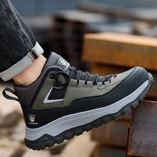 (⏰Limited Time Sale 70% OFF) Men's Orthopedic Protective Hiking/Work Boots - Waterproof, Slip-resistant, Impact-resistant, Puncture-resistant - Wide toe box, Arch Support, Ankle Support