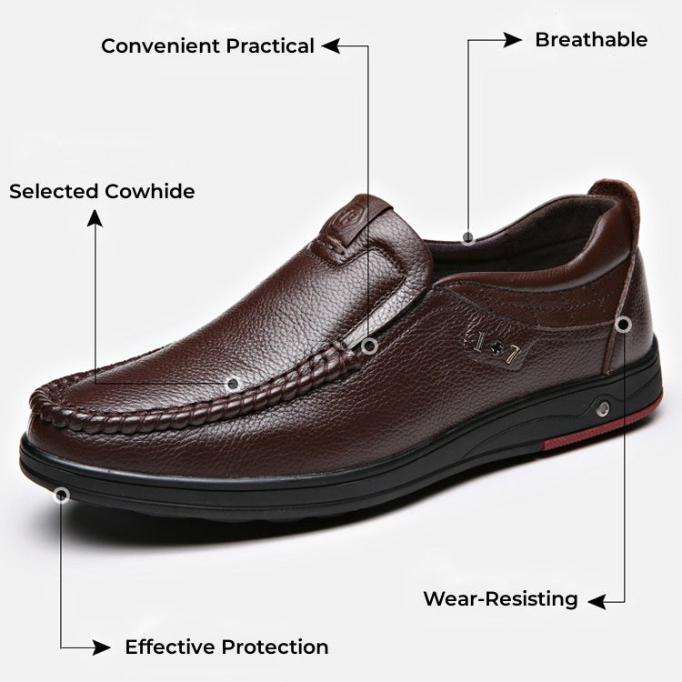Comfymore™ Mens Genuine Leather Soft Insole Casual Business Slip On Loafers