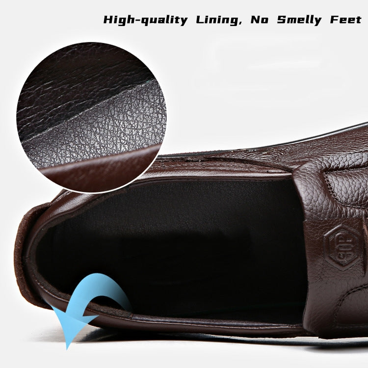 Comfymore™ Mens Genuine Leather Soft Insole Casual Business Slip On Loafers