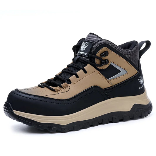(⏰Limited Time Sale 70% OFF) Men's Orthopedic Protective Hiking/Work Boots - Waterproof, Slip-resistant, Impact-resistant, Puncture-resistant - Wide toe box, Arch Support, Ankle Support