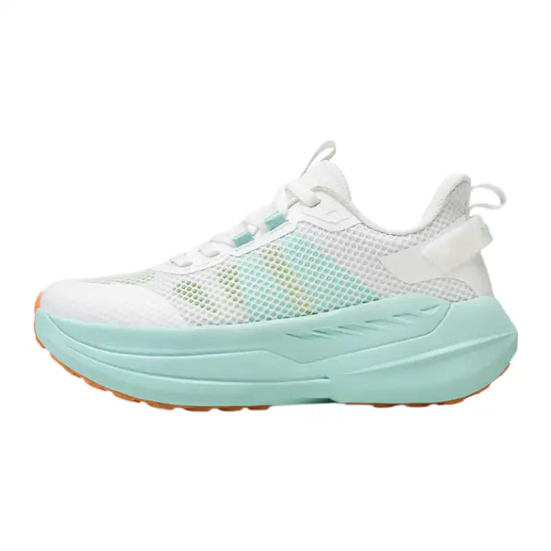White & Mint Green Breathable Running Sneakers – Soft Sole Shock-Absorbing Walking Shoes with Durable Wear-Resistant Outsole