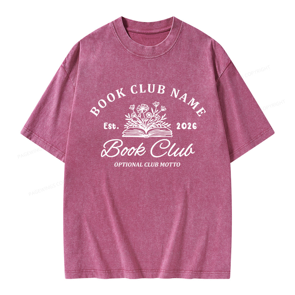 Pagewings Personalized Book Club Unisex Washed T-shirt