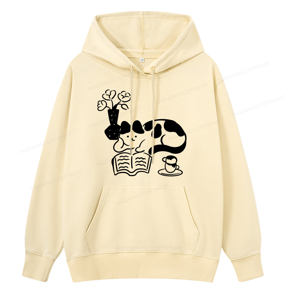 Pagewings The Cat Who Loves Reading Unisex Classic Hoodie