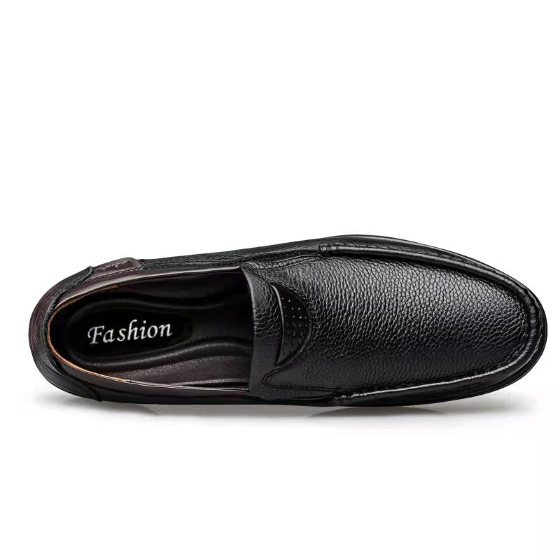 Comfymore® Mens Genuine Leather Non-Slip Soft Sole Casual Business Slip On Loafers