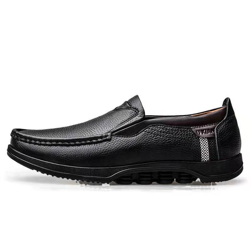 Comfymore® Mens Genuine Leather Non-Slip Soft Sole Casual Business Slip On Loafers