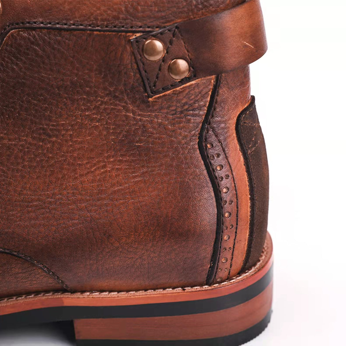COMFYMORE™ Mens Genuine Leather Waterproof Non-slip Arch Support Hiking Casual Chukka Boots