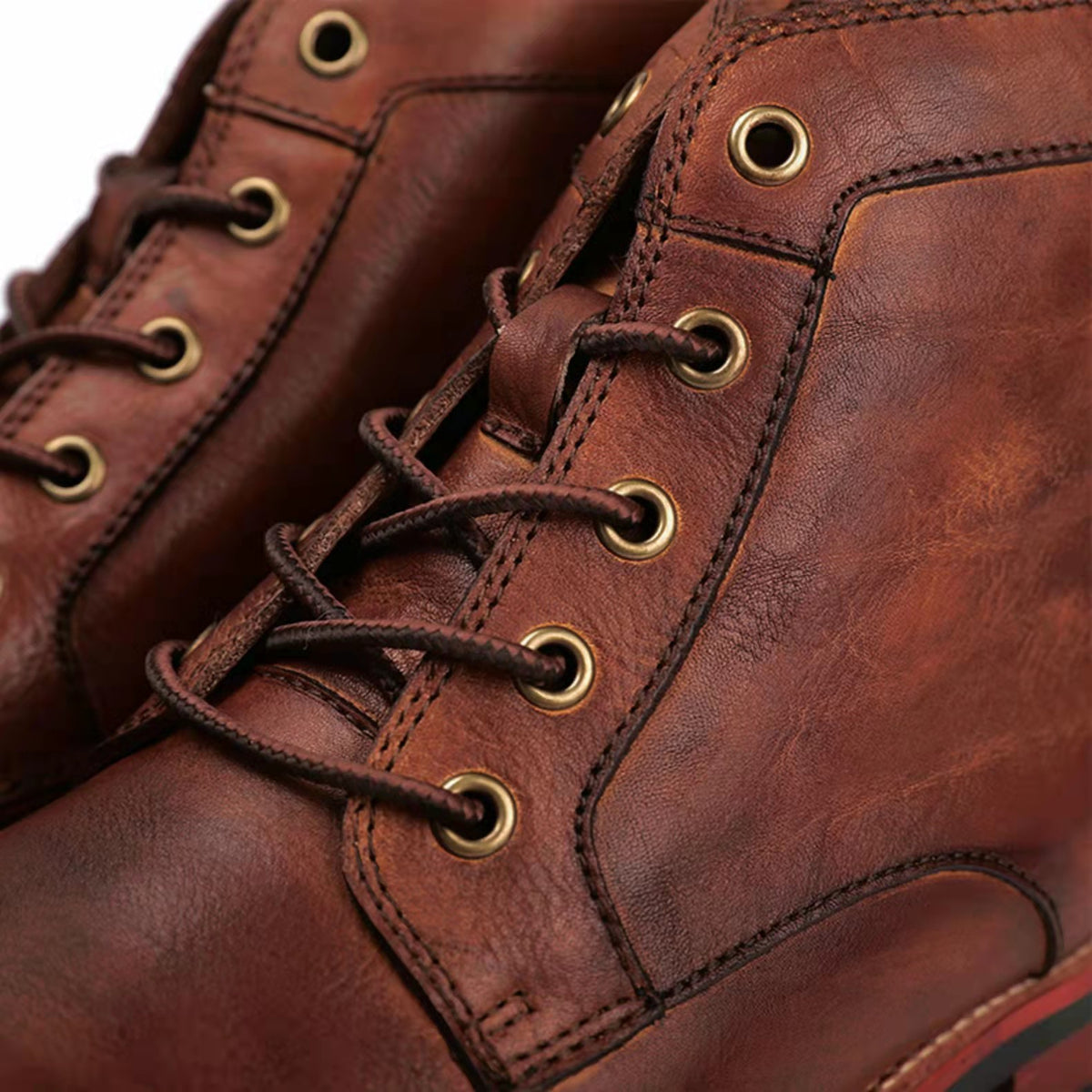 COMFYMORE™ Mens Genuine Leather Waterproof Non-slip Arch Support Hiking Casual Chukka Boots
