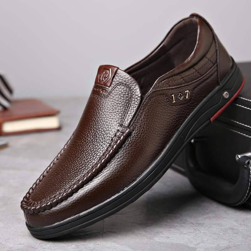 Last Day 50% OFF🔥Men's Genuine Leather Soft Insole Casual Business Slip On Loafers