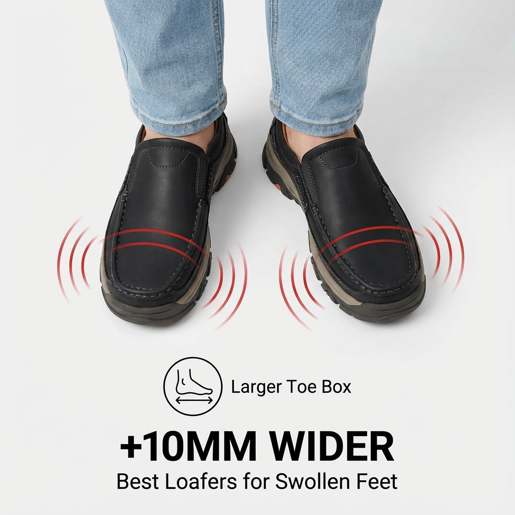 ⏰Promotion 50% OFF - Men’s Comfort Orthopedic Leather Slip-On Loafers — Easy On, All-Day Support