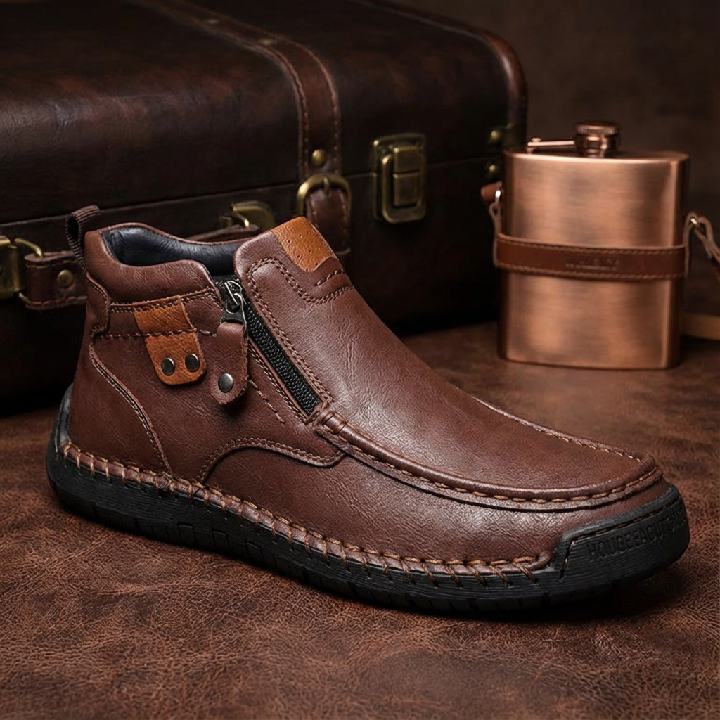 ⏰Promotion 50% OFF - Men's Handcrafted Vintage Casual Genuine Leather Relaxed Fit Ankle Boots