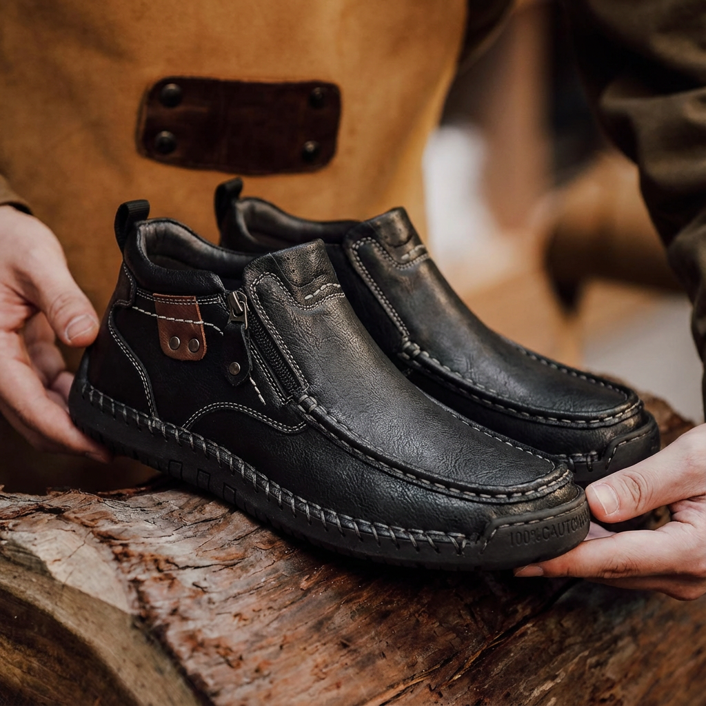 ⏰Promotion 50% OFF - Men's Handcrafted Vintage Casual Genuine Leather Relaxed Fit Ankle Boots