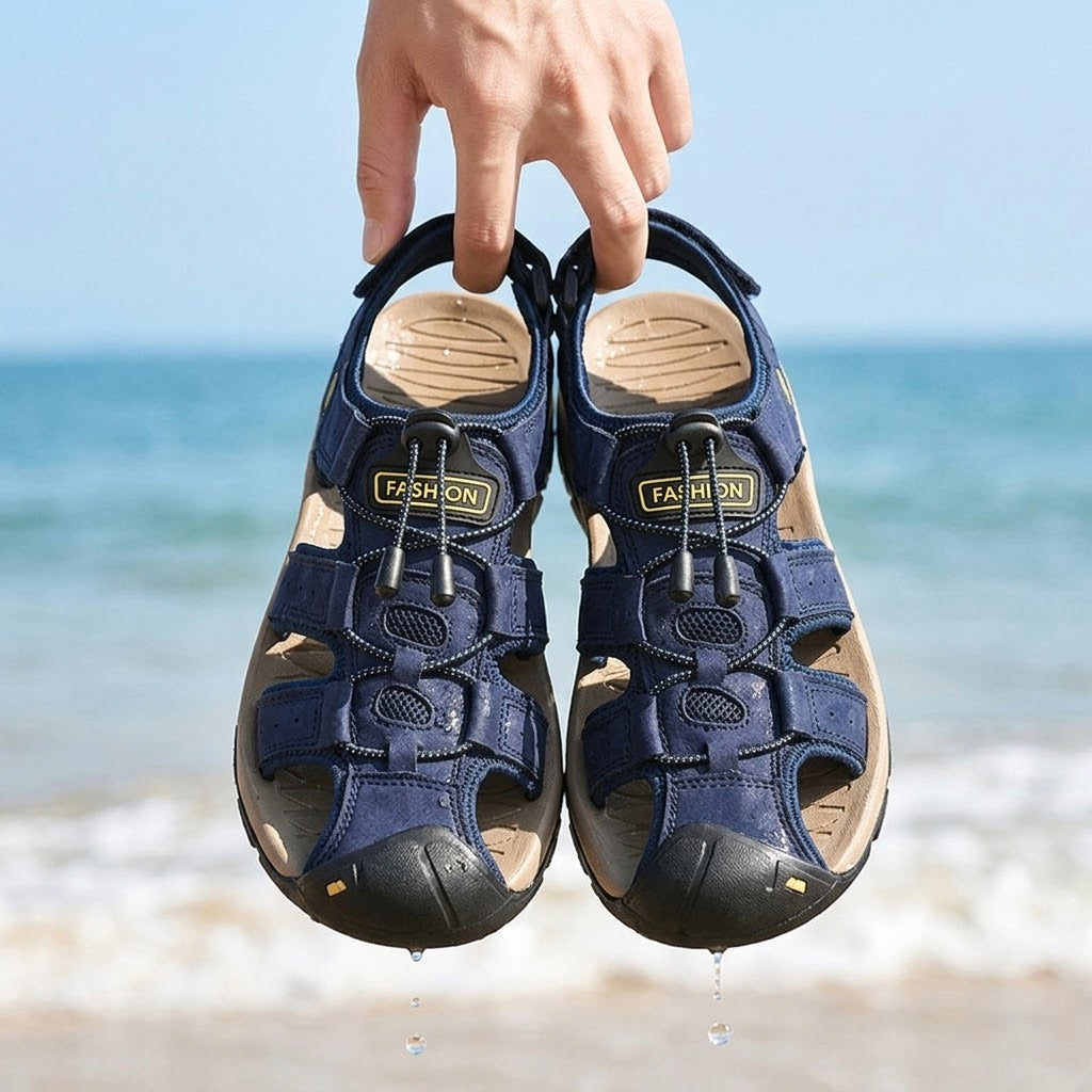Fisherman Mens Sandals Outdoor Comfort Memory Foam Sandals for Men