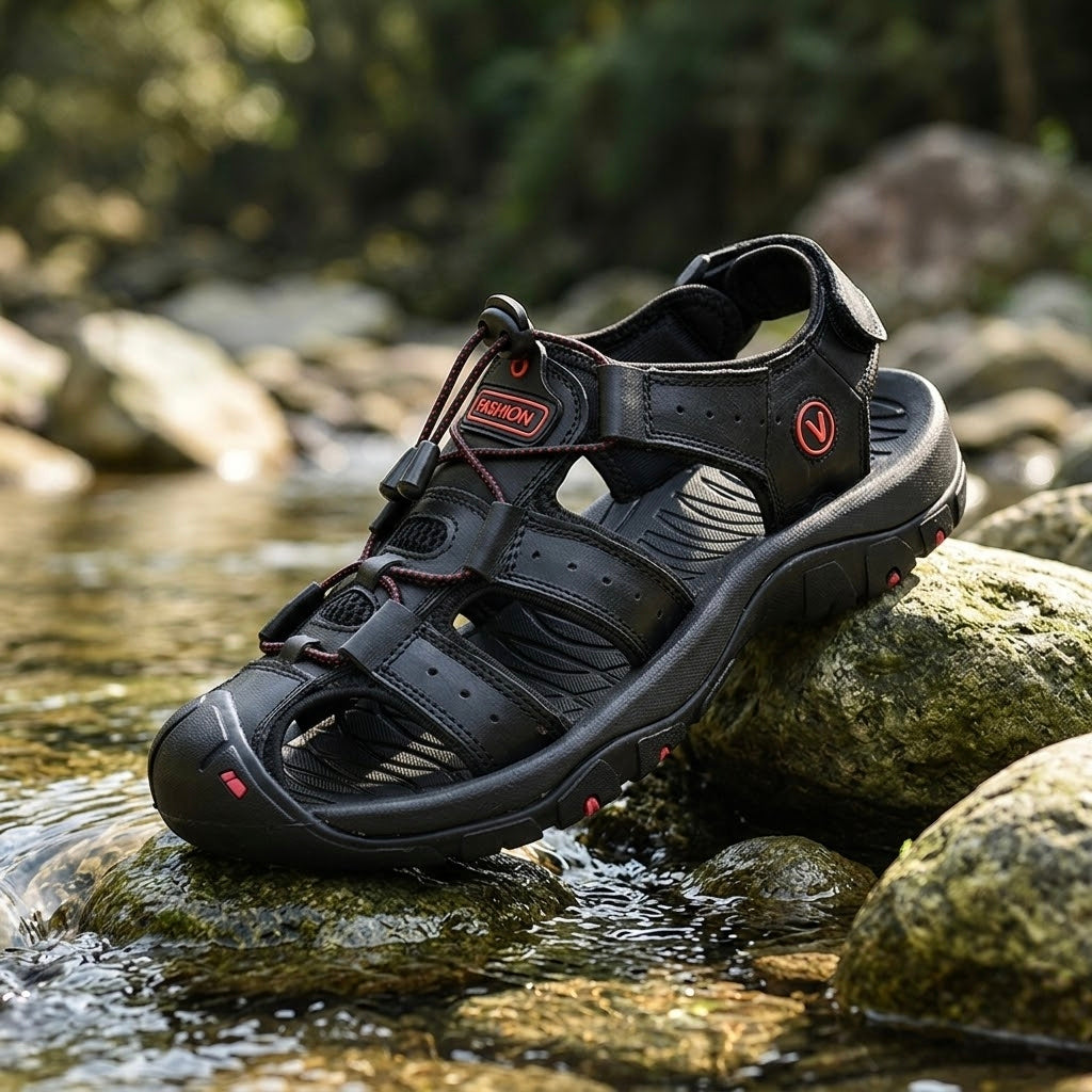 Fisherman Mens Sandals Outdoor Comfort Memory Foam Sandals for Men