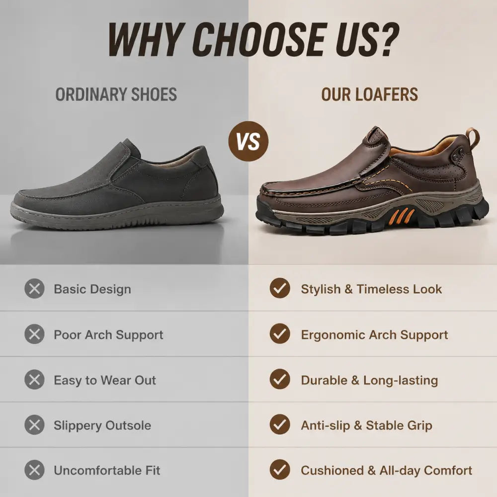 ⏰Promotion 50% OFF - Men's Orthopedic Comfortable Casual Genuine Leather Slip On Loafers
