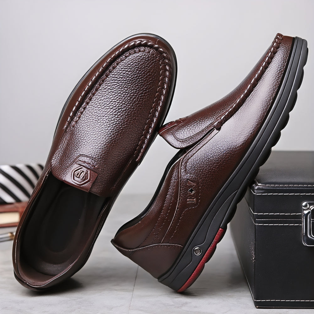 Last Day 50% OFF🔥Men's Genuine Leather Orthopedic Support Casual Business Slip On Loafers