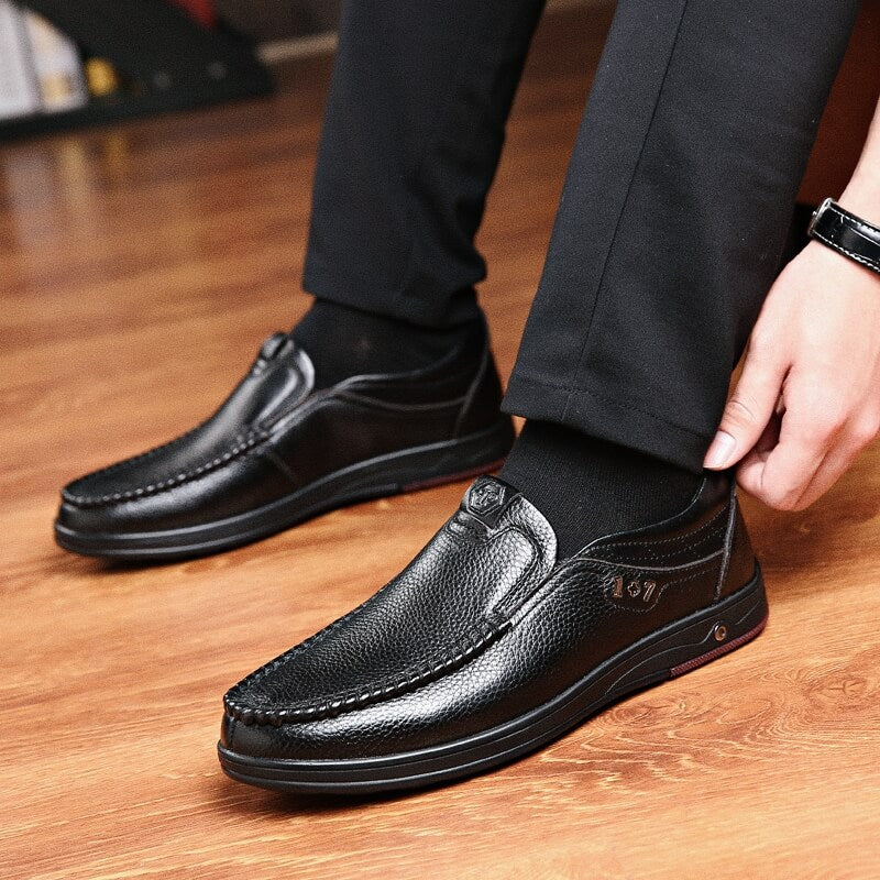 Last Day 50% OFF🔥Men's Genuine Leather Orthopedic Support Casual Business Slip On Loafers