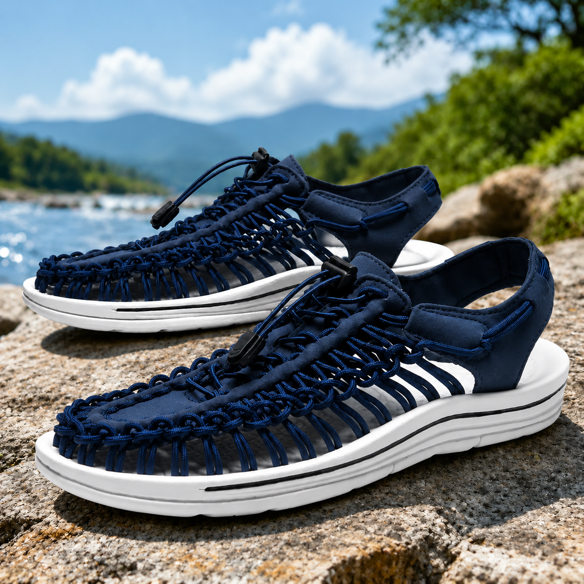 Men's Orthotic Arch Support Hand-Woven Outdoor Sandals | Non-Slip Amphibious Walking Shoes