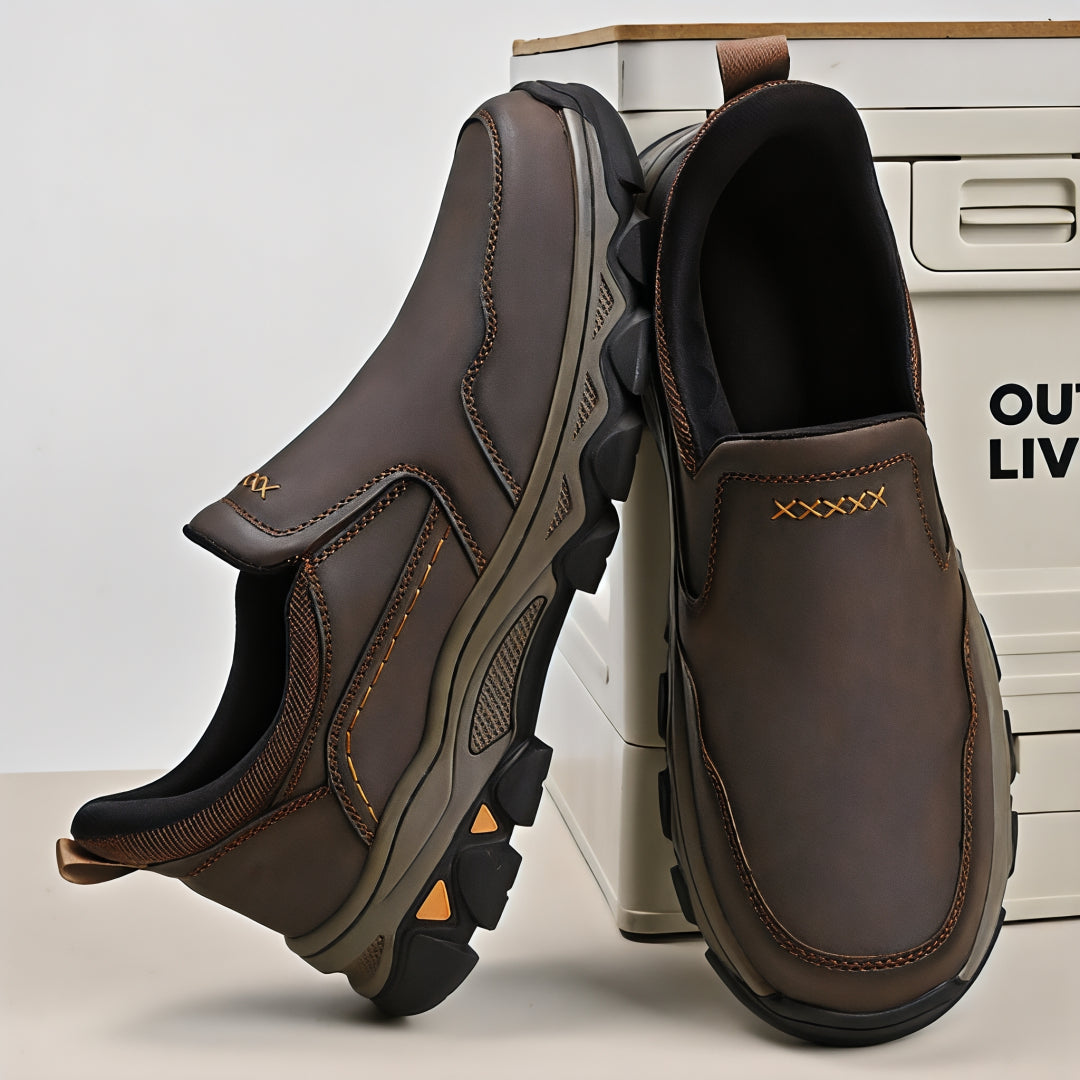 ⏰Promotion 50% OFF - Men's Genuine Leather Hands-Free Slip-On Loafers with Arch Support