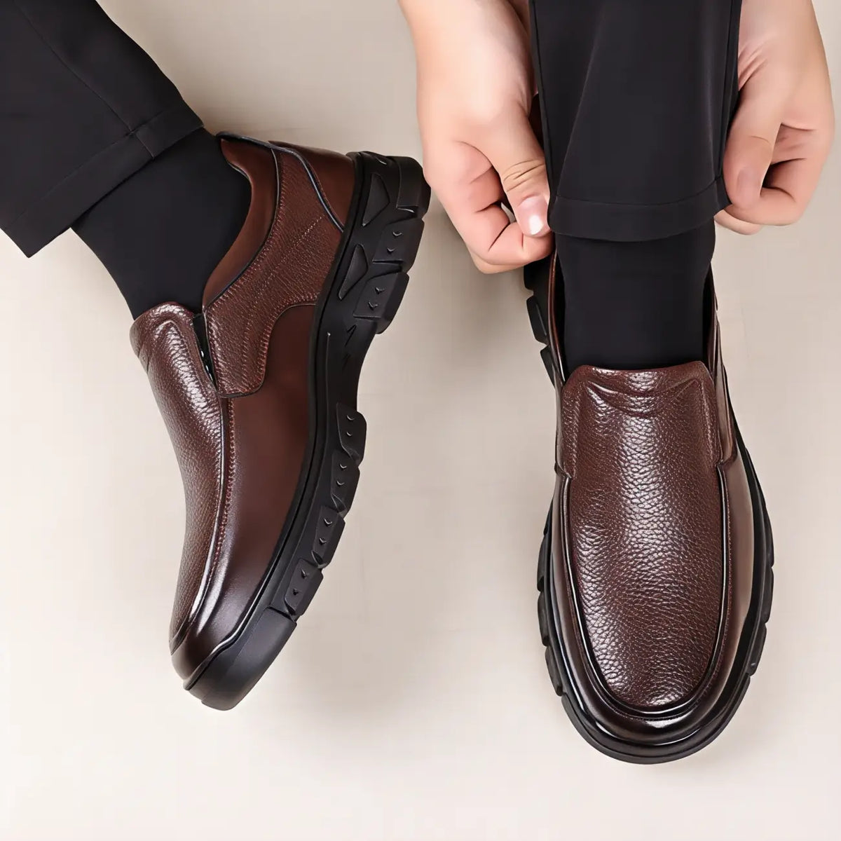⏰Promotion 50% OFF - Men's Orthopedic Comfort Relaxed Fit Genuine Leather Slip On Loafers