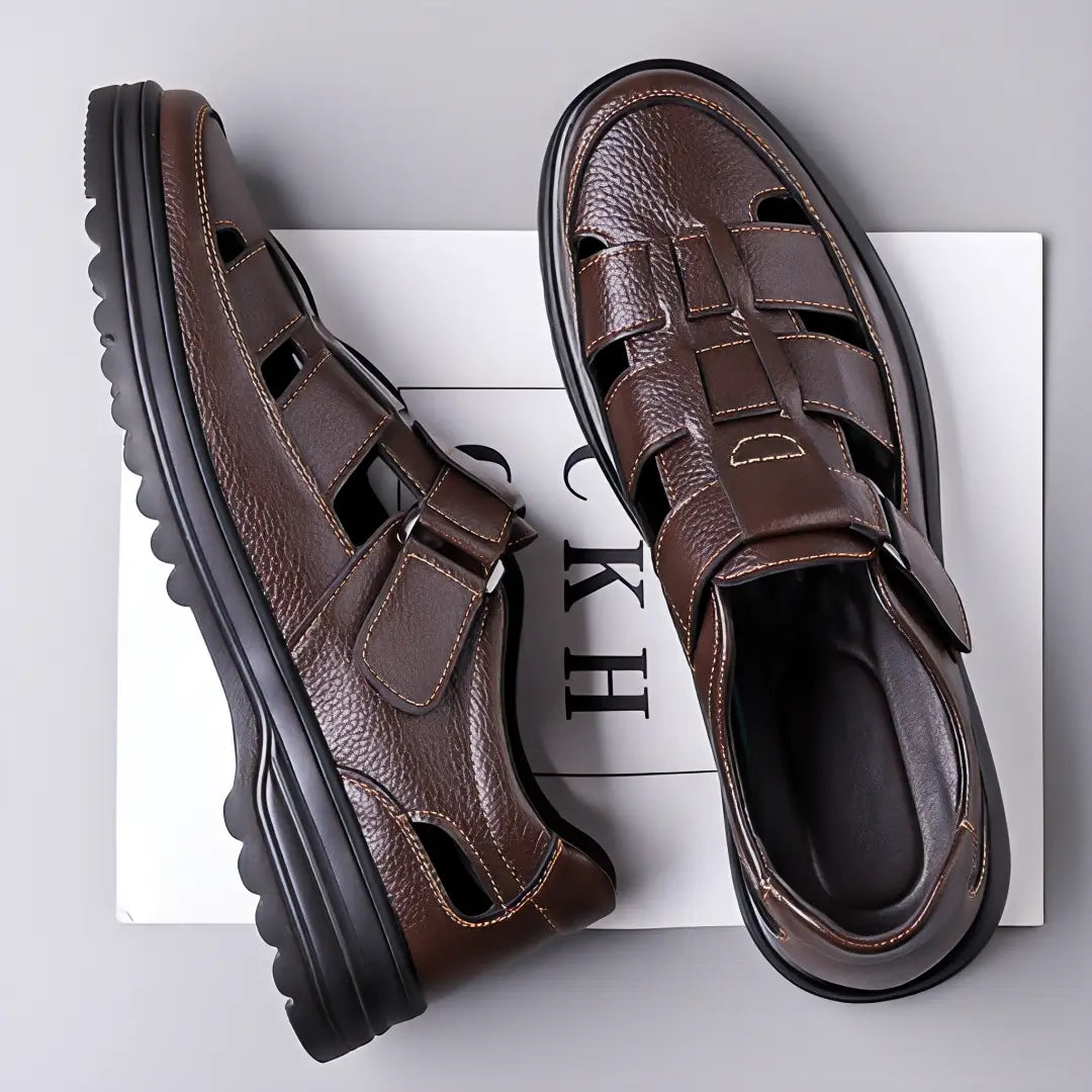 Men's Genuine Leather Comfort Walking Sandals