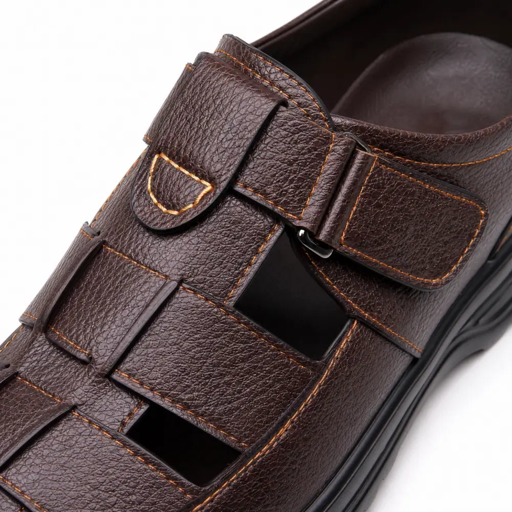 ⏰Today Only – 50% OFF 🔥COMFYMORE® Men's Summer Genuine Leather Breathable Closed Toe Sandals