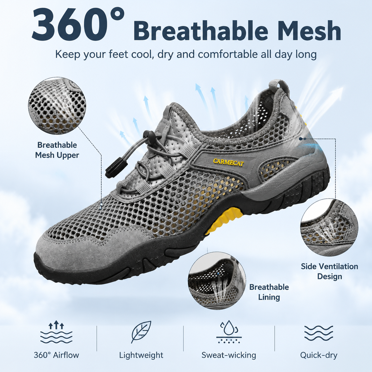 Men's Lightweight Walking Shoes – Breathable Comfort Sneakers Built for All-Day Adventures