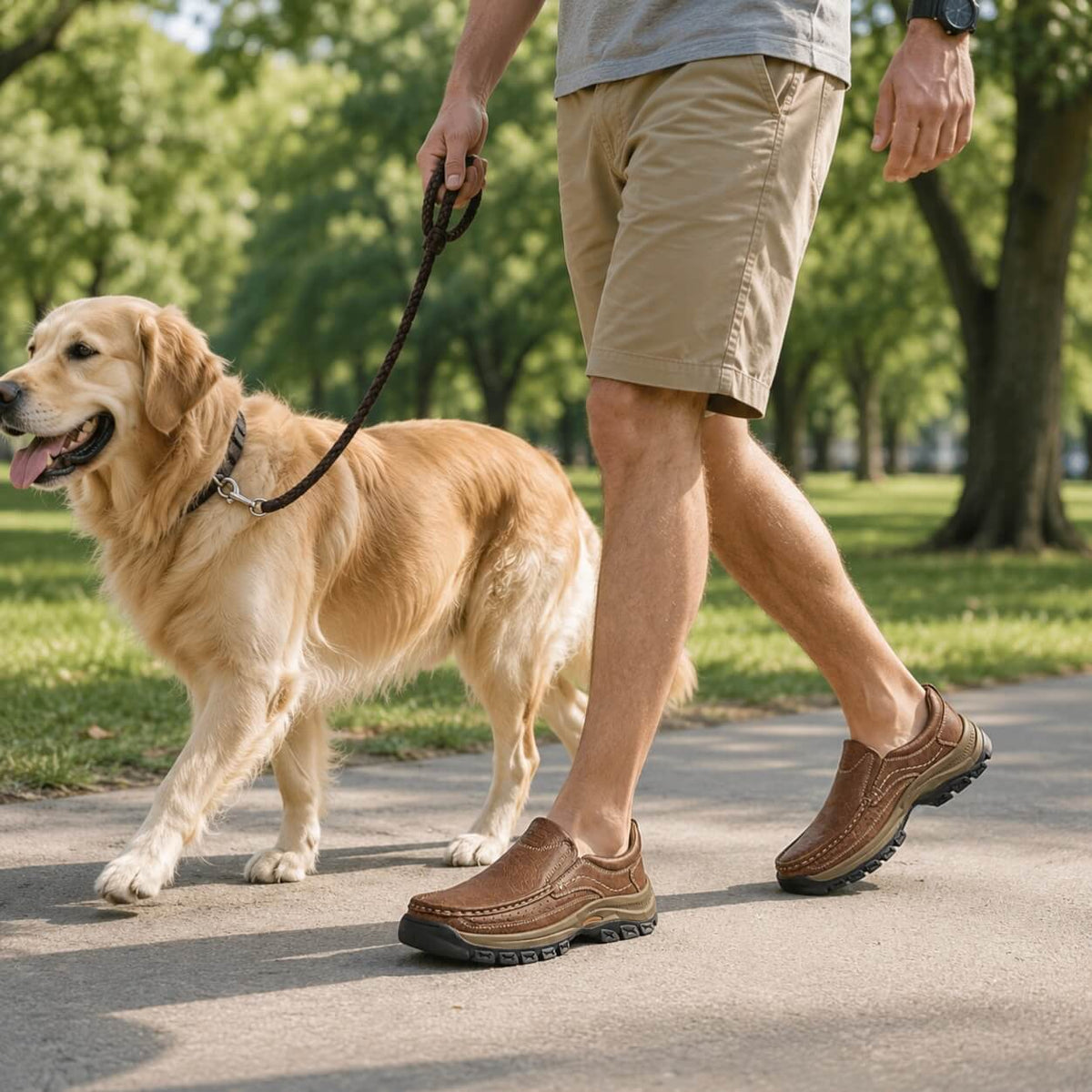Orthopedic Walk-All-Day Loafers: Wide Toe Box & Premium Arch Support - Men's Leather Casual Shoes